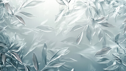 A soft white and grey background featuring leaves, creating a calm and serene atmosphere perfect for winter or holiday-themed content.