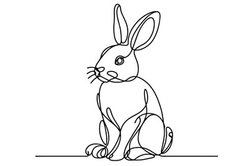 simple line drawing of a sitting rabbit illustration