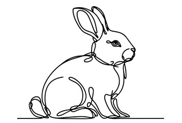 simple line drawing of a sitting rabbit illustration