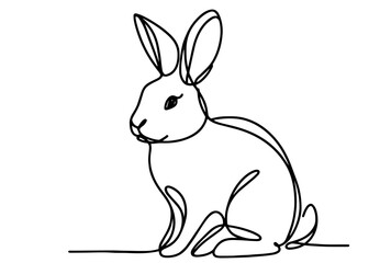 simple line drawing of a sitting rabbit illustration