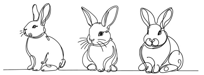 simple line drawing of a sitting rabbit illustration