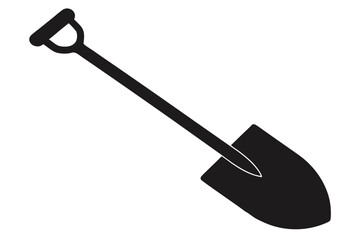 Camping Shovel Icon in Silhouette