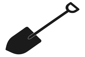 Camping Shovel Icon in Silhouette