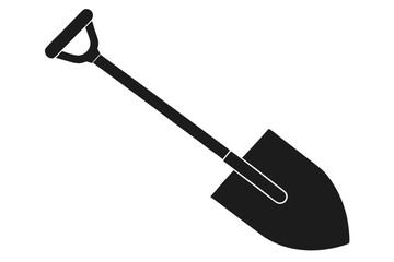 Camping Shovel Icon in Silhouette