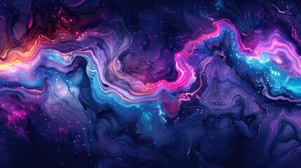 Abstract neon liquid wavy background. Liquid art, marbling texture