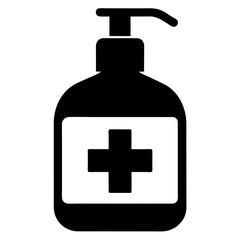 Obraz premium black and white Hand Sanitizer medical icon in a clean, minimalist style