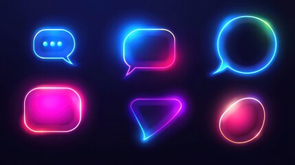Neon Speech Bubbles