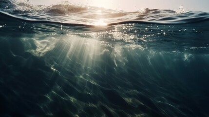 Light Rays Through Ocean Surface Water