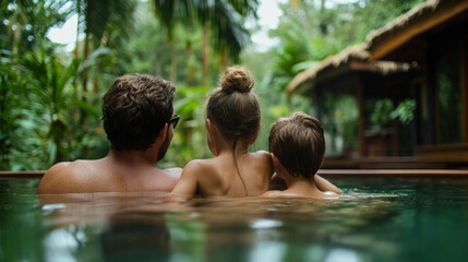 Relaxing Family Retreat in a Serene Tropical Pool Setting
