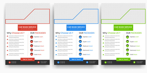 Creative Car Wash Flyer set, Abstract design carwash flyer bundle, Car Detailing, Auto Detailing Flyer, Car Wash poster templates