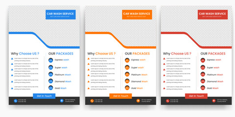 Creative Car Wash Flyer set, Abstract design carwash flyer bundle, Car Detailing, Auto Detailing Flyer, Car Wash poster templates