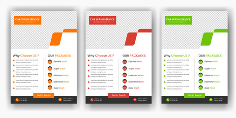 Creative Car Wash Flyer set, Abstract design carwash flyer bundle, Car Detailing, Auto Detailing Flyer, Car Wash poster templates