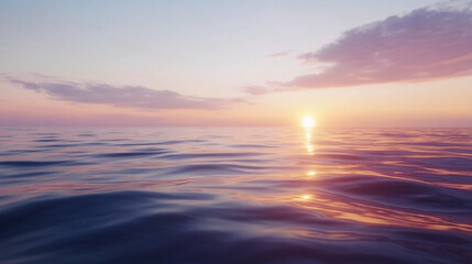 Fototapeta premium pink sunset over calm ocean water