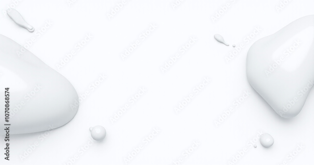 Poster A futuristic banner forms on a white background with abstract liquid shapes minimalist design and a mesh of modern tech elements