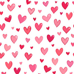 Embrace love with a vibrant heart pattern that celebrates affection and connection in every shade of red and pink, digital art of pattern design concept.