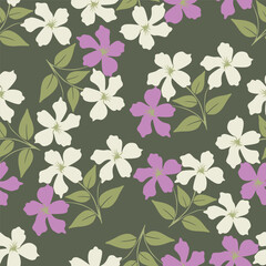 Beautiful floral design featuring intricate blossoms and leaves in soft pastel shades. Ideal for fabric, wallpaper, and digital projects. High-resolution, seamless, and versatile