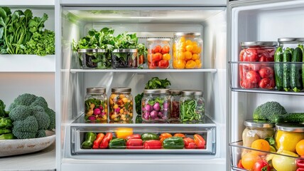 Discover how to organize your refrigerator for freshness and healthy eating with vibrant vegetables and fruits