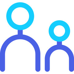 Two Minimalistic Figures Representing an Adult and a Child, Conveying a Sense of Connection and Relationship in a Simple Design