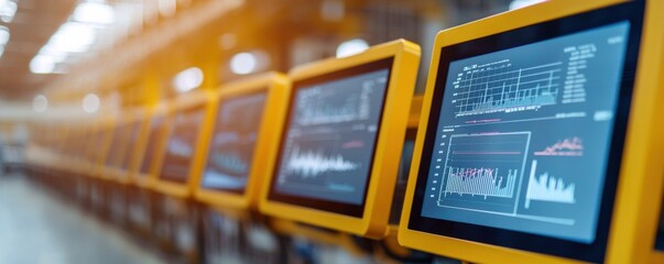 Monitor displays industrial data for enhanced operational efficiency in technology sector