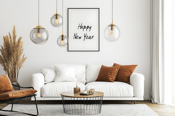 Minimalistic and modern design with the inscription "Happy New Year"