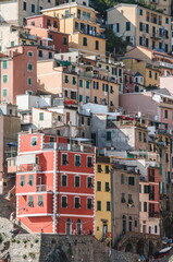 view of the bay of Riomaggiore in Liguria