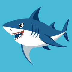 shark cartoon isolated on white