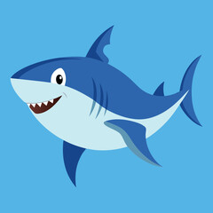 shark cartoon isolated on white