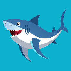shark cartoon isolated on white
