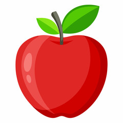 red apple with leaf