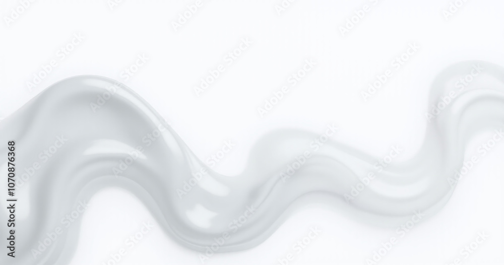 Poster Abstract liquid wavy shapes on a white background create a modern light gray technology inspired space design concept poster layout