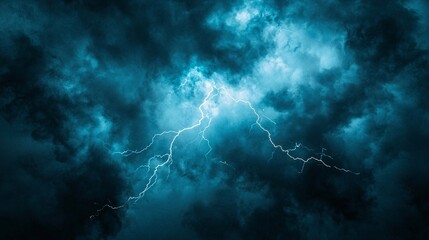 Fototapeta premium Breathtaking Lightning Storm at Twilight