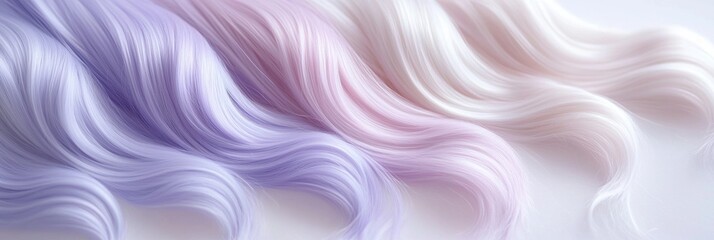 Obraz premium A row of purple, pink and white hair