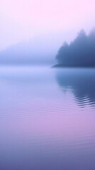 Fototapeta premium purple sky misty lake serenity landscape
