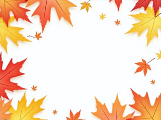 Fototapeta premium Colorful autumn leaves against a white background create a vibrant and natural fall concept for banners social media posts and advertisements