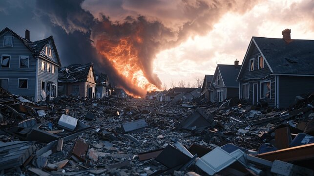 Tornado Devastation in Panoramic View