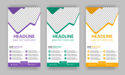 Business Roll Up Banner corporate Roll up background for Presentation, Vertical roll up, x-stand, exhibition display, Retractable banner