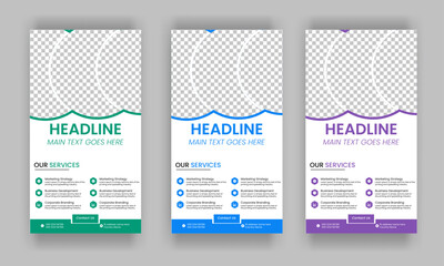 Business Roll Up Banner corporate Roll up background for Presentation, Vertical roll up, x-stand, exhibition display, Retractable banner