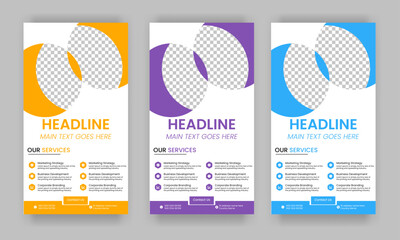 Business Roll Up Banner corporate Roll up background for Presentation, Vertical roll up, x-stand, exhibition display, Retractable banner