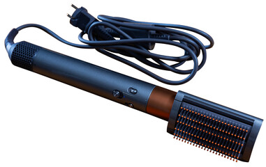 Modern electric professional hair styler with attachments. Isolated over white background