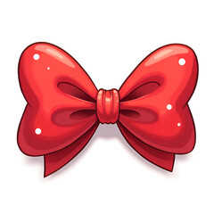 A cheerful red bow embodies joy and elegance in every celebration, digital illustration of character design concept.