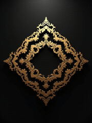 Elegant beige and gold ornament featuring a geometric pattern on dark background ideal for luxury modern designs