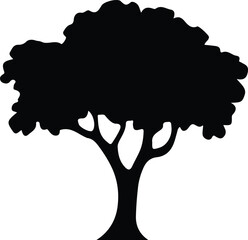 Fototapeta premium A minimalistic tree vector illustration on a white background. 