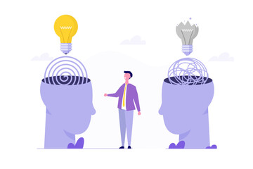 Solve the chaos, find solution, solve problem concept. Vector illustration.