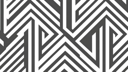 Fototapeta premium Black and White Geometric Chevron Pattern with Bold Lines 