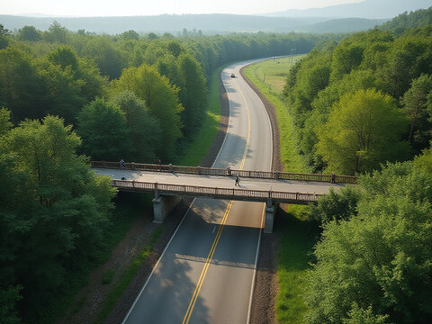 ife bridges span highways to enable safe animal passage preserving connectivity in fragmented forest habitats and promoting nature conservation
