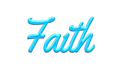 Glowing blue effect of name Faith on white background.