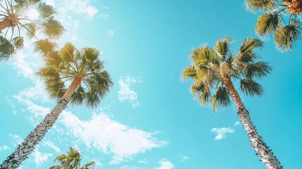 Palm Trees Under a Sunny Sky