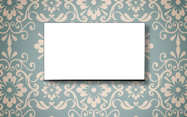 Tv set with white screen mounted on wall