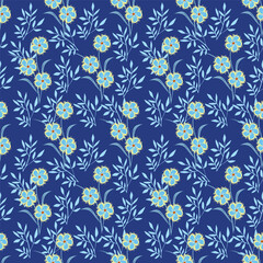 seamless pattern with branches and leaves
