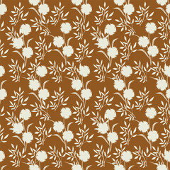 seamless pattern with branches and leaves